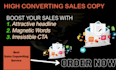 high converting sales copy, ad copy, and landing page content