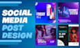 design social media instagram post story, facebook, twitter, yt, banner, header