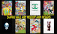 realistic canvas wall art mockup and designs
