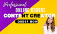 do online course content, course curriculum, course development, course outline