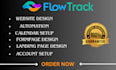 do flowtrack sales funnel, landing page, automation on flowtrack web