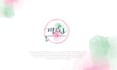 create wedding watercolor and circle type handwriting logo
