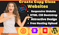 create, copy clone website using  HTML CSS bootstrap