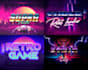 make 80s logo with vintage touch metallic chrome designs