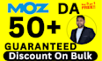 increase domain authority moz da 50 plus boost moz da pa guaranteed