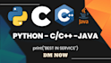 do python programing, data structure, oop, cpp, java, sql scripts