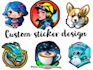 design unique and eye catching stickers for you