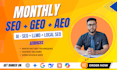 do monthly website SEO GEO aeo, local and off page backlink building