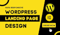 create wordpress landing page with elementor