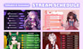 design vtuber stream schedules for twitch and youtube