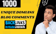 manually create, unique blog comments backlinks