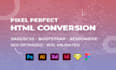 convert PSD, figma, and xd to HTML, CSS, scss, tailwindcss, javascript