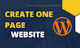 design responsive one page website with wordpress for you