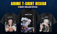 design custom anime t shirt and streetwear design