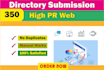 create 350 directory submission and business listing links
