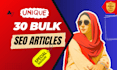 write bulk 30 SEO articles and blog posts monthly