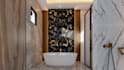 design bathroom interior in 3d model, 3d render and animation