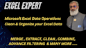merge, consolidate, combine and clean data in rows columns of microsoft excel
