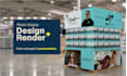 design and render retail pallet displays