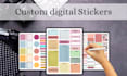 design digital stickers for digital planner or for your etsy shop