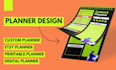 design printable, custom, digital, and etsy digital planner