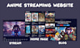 build anime streaming website with content