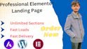 build a professional landing page by using elementor or astra