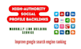 150 high authority SEO profile backlinks and white hat link building