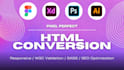 convert figma to html, psd to html, xd to html css responsive bootstrap
