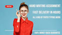 write hand writing assignments and rewrite all paper typing work