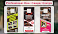 do door hanger, dl flyer, rack card, postcard and signage design
