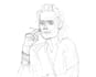 sketch a stylized portrait or character in procreate