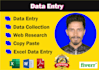 data entry, data collection, web research, copy paste, excel data entry