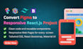 convert fimga design to responsive react website, tailwind