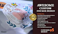 do custom unique sticker design label, logo, round, patch