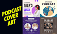 design a professional podcast cover or logo art