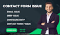 create or fix contact form issues, fix email issues