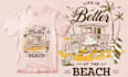 make retro vintage t shirt design for summer beach