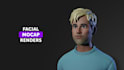 render a speaking facial mocap scene of a 3d model