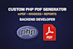 create custom PHP PDF generator, invoices, reports using mpdf library