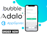 develop web, mobile apps bubble io chatgpt openai adalo, fix bubble issues adalo