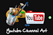 make you a stylish youtube channel art