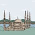 draw a building illustration in cartoon style