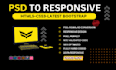 convert figma to html, psd to html, xd to html responsive bootstrap 5