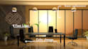 design a professional zoom virtual background office room