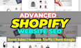do advanced shopify seo for your website ranking on google 1st page