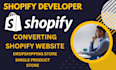 create single product shopify store and stunning shopify dropshipping store