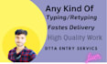do data entry tayping work and admim work