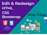 edit your HTML CSS javascript jquery bootstrap website