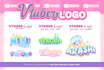 create cute vtuber logo design for vtuber streamer chibi style